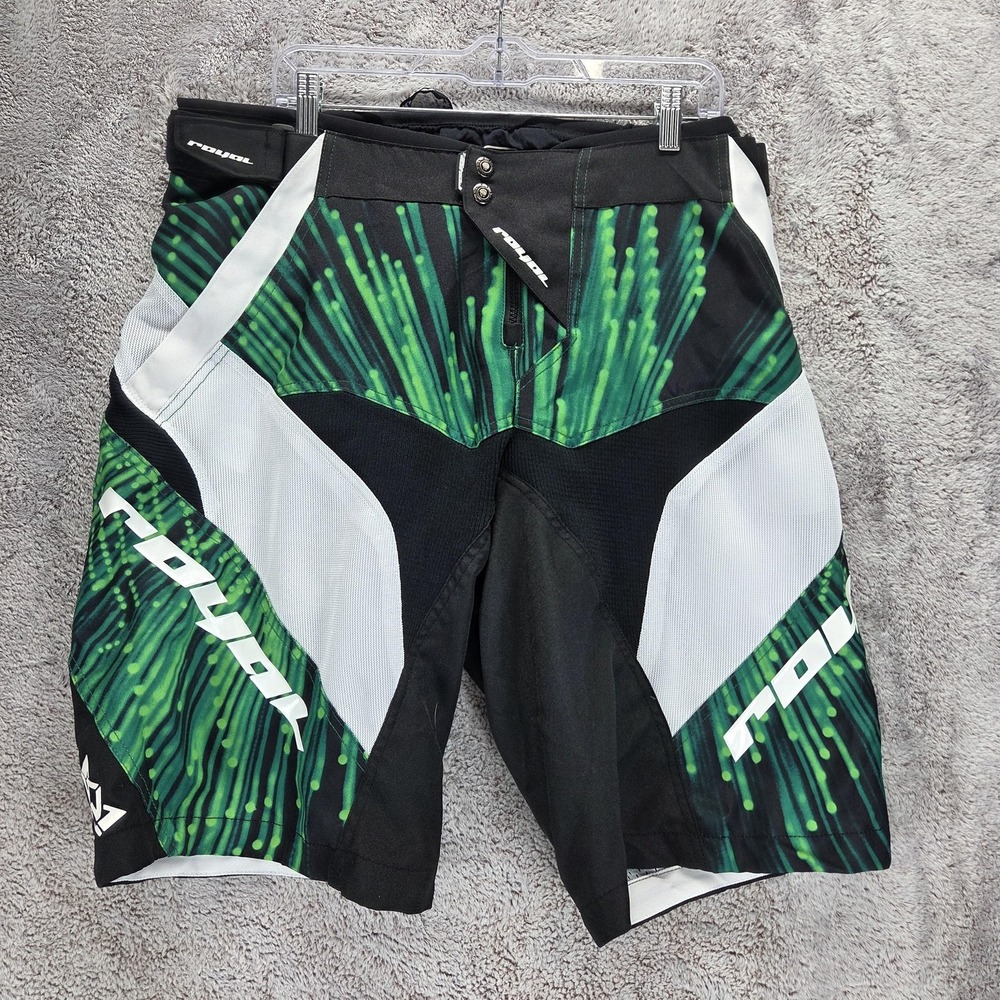 Royal Racing Shorts Mens L Green Black Blast Lined Biker MTB Cycling Off Road